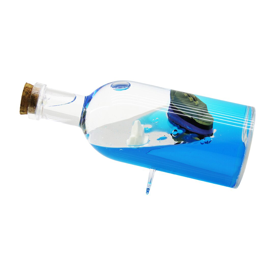 Just Cheap Store Mavi Su - Adali  Yuvarlak Mika Şişe=Yan Duruş Ayakli Yüzen Batmay