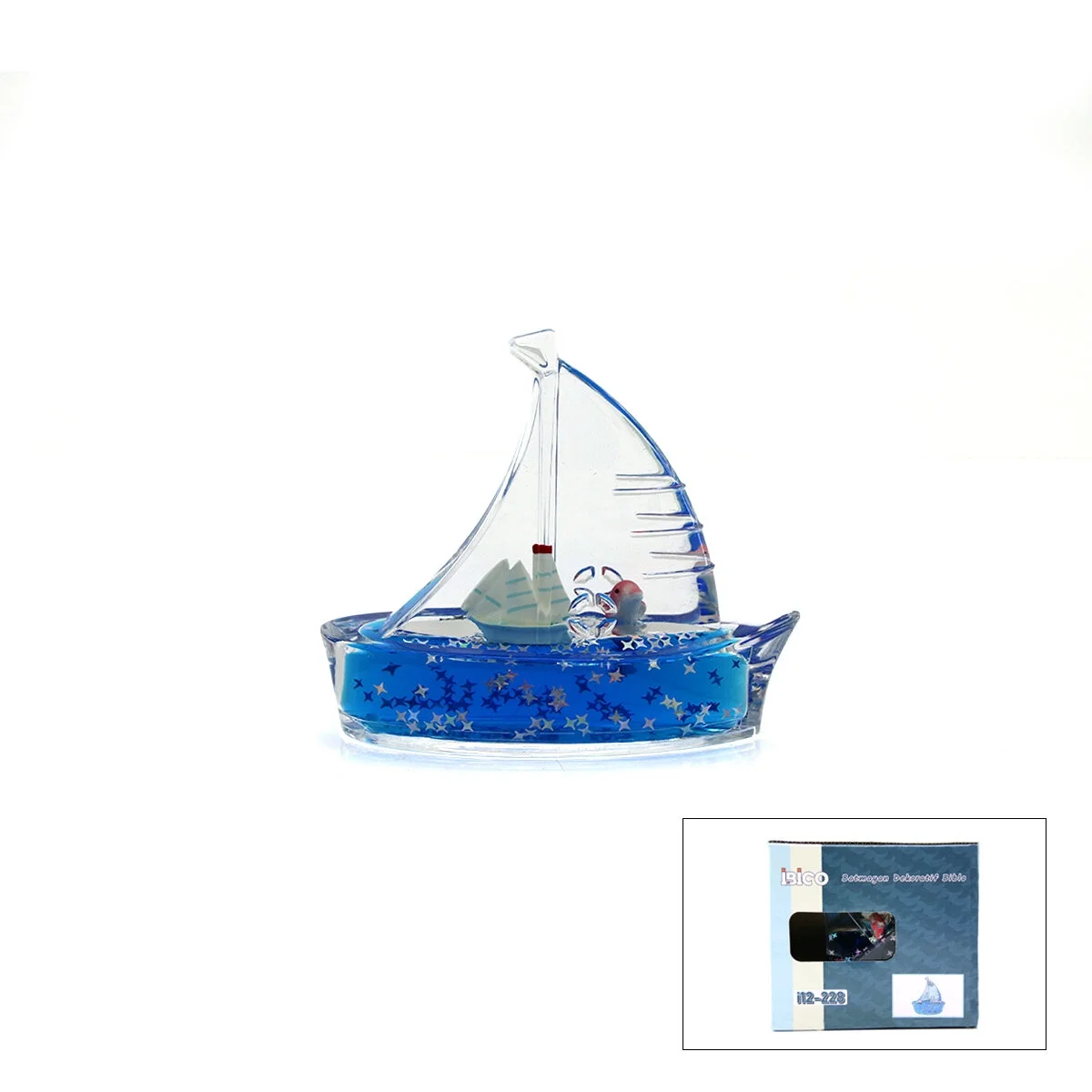 Mavi Su Gemi - Balık Gemi Mika Şişe Yüzen Batmayan Dekoratif Biblo Akvaryum 10 - 12cm Bx40 Fiyatı, Yorumları ve Özellikleri