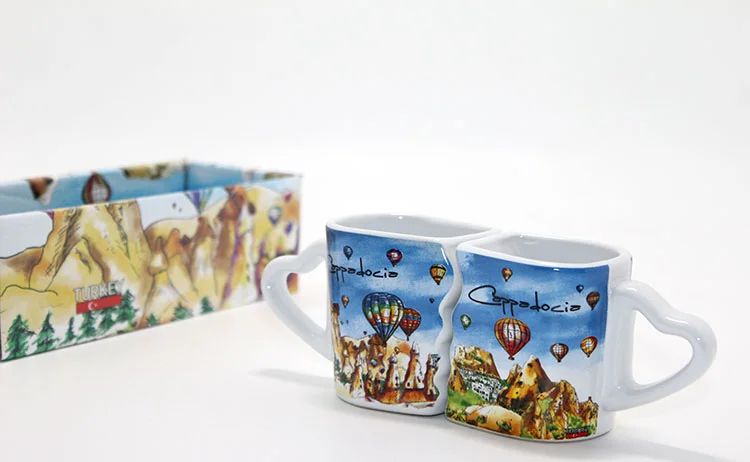 Mavi Tasarımlı 2'li Yöresel Kupa Bardak Seti