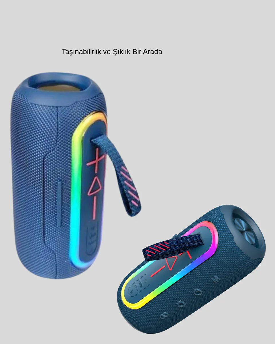 Mavi Taşınabilir Bluetooth Hoparlör - Kompakt Tasarım ve Güçlü Ses Deneyimi