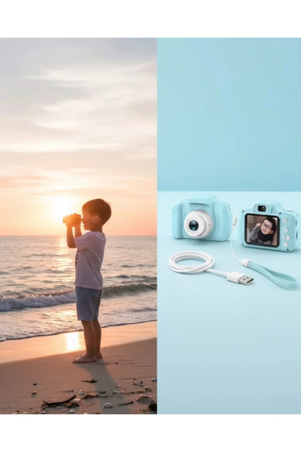 Mavi Taşınabilir Mini Kamera Hd Video Fotoğraf Çekimli Usb Şarjlı