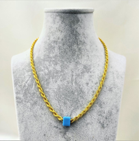 MAVİ TAŞLI GOLD KAPLAMA 45 CM PİRİNÇ ZİNCİRLİ KOLYE-00PK21 MAVİ TAŞLI GOLD KAPLAMA 45 CM PİRİNÇ ZİNCİRLİ KOLYE-00PK21
