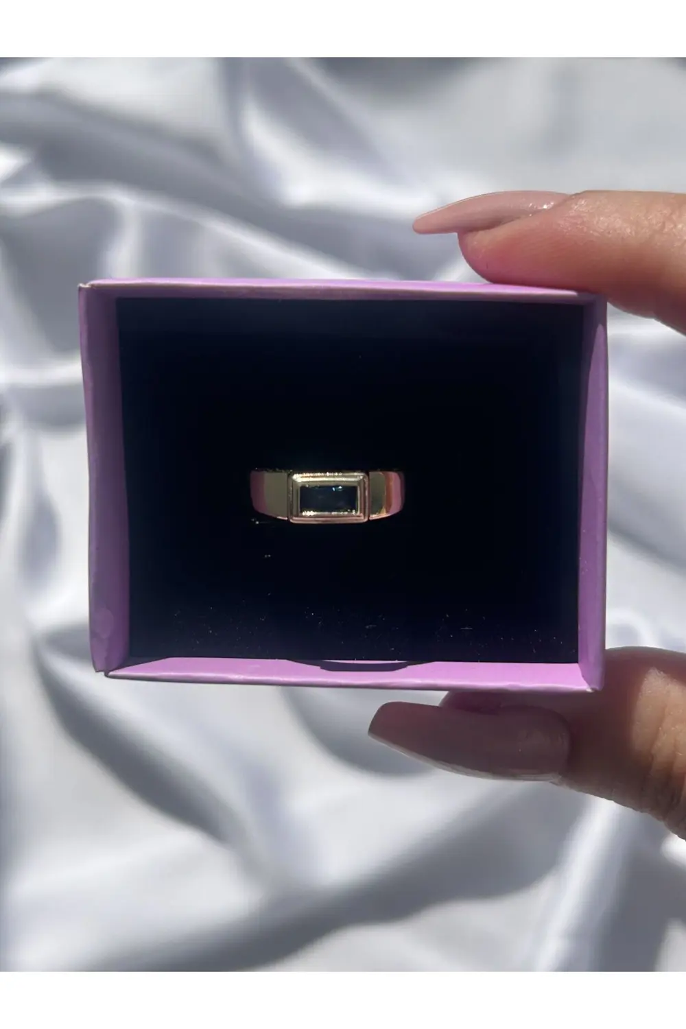 Atelier Emine Mavi Taşlı Retro Yüzük