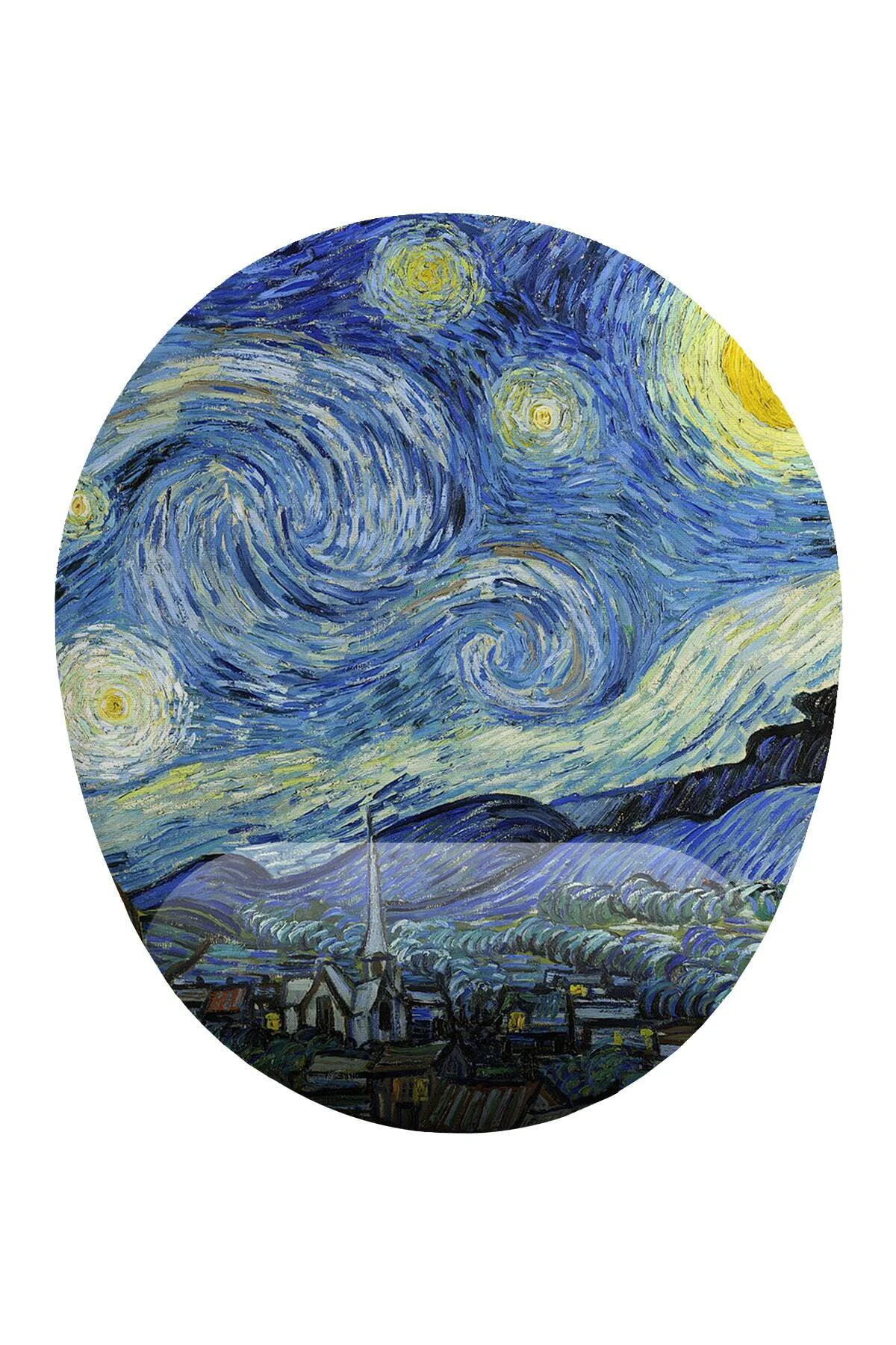 Mavi Van Gogh Yıldızlı Gece Bilek Destekli Kaymaz Buruşmaz Kırılm