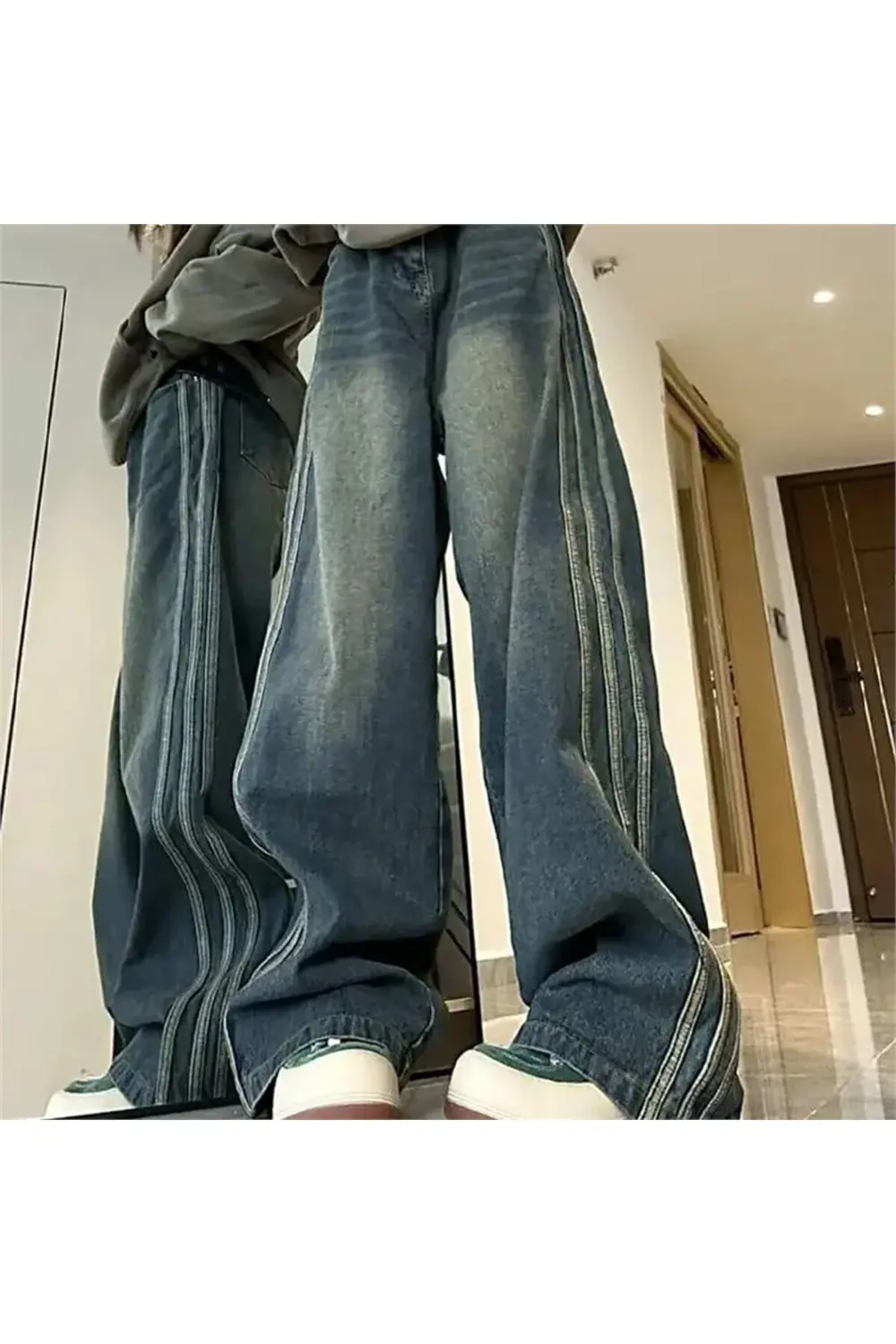 Mavi Vintage Three Lines Baggy Kot Pantolon