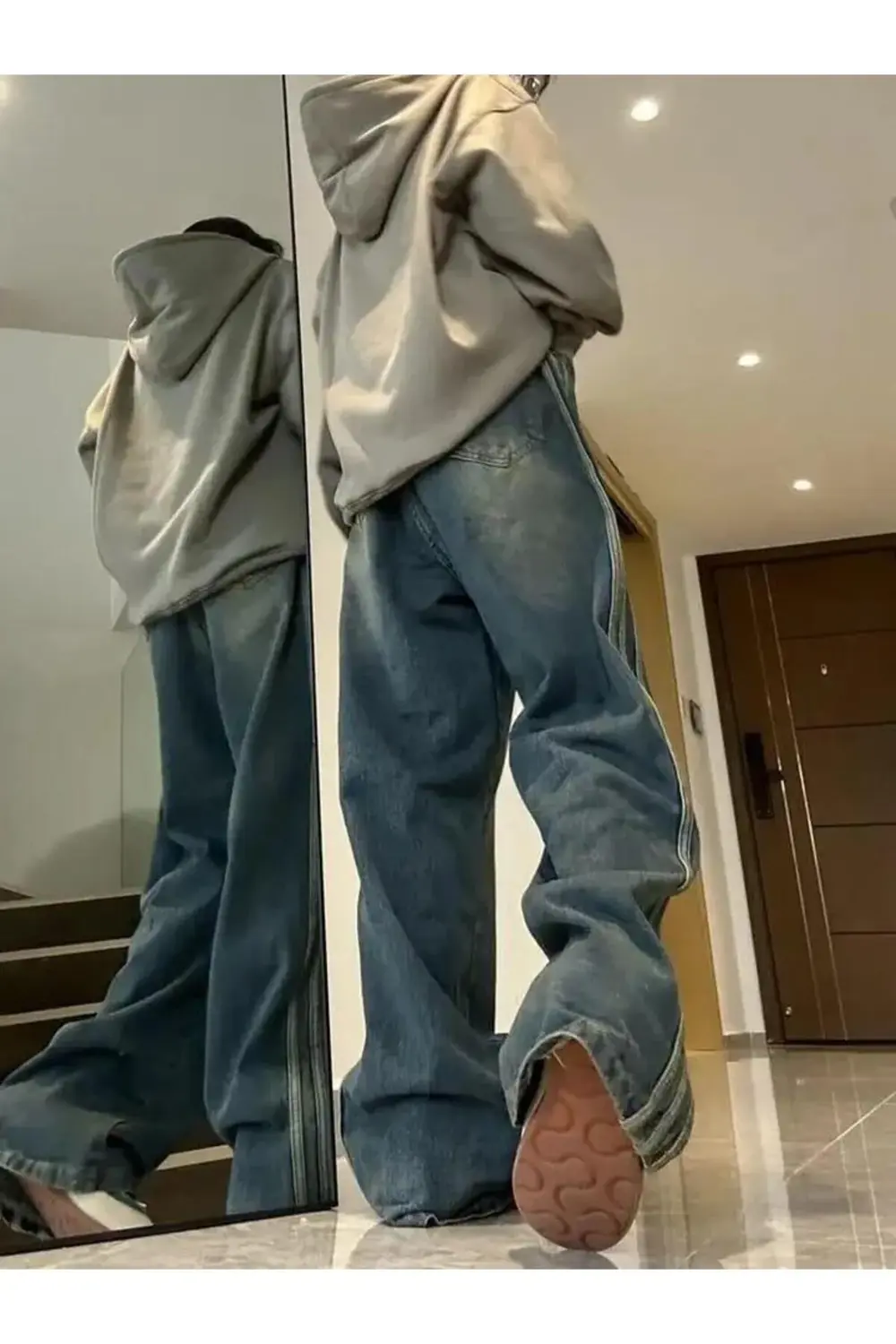 Mavi Vintage Three Lines Baggy Kot Pantolon