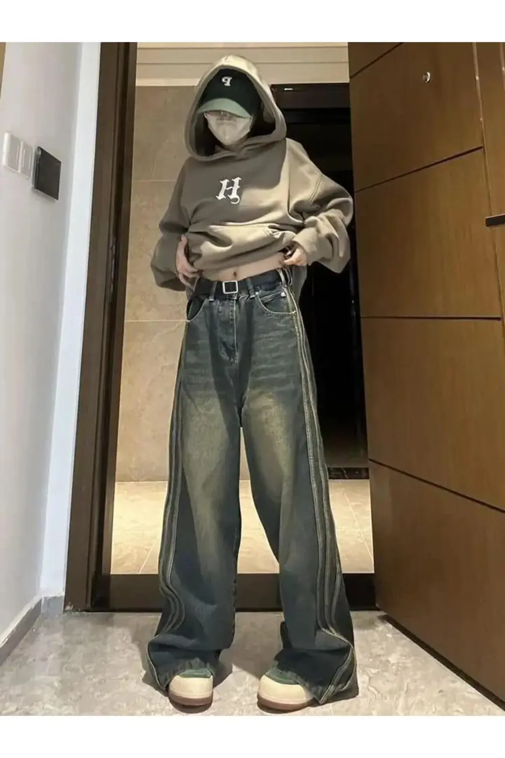 Mavi Vintage Three Lines Baggy Kot Pantolon