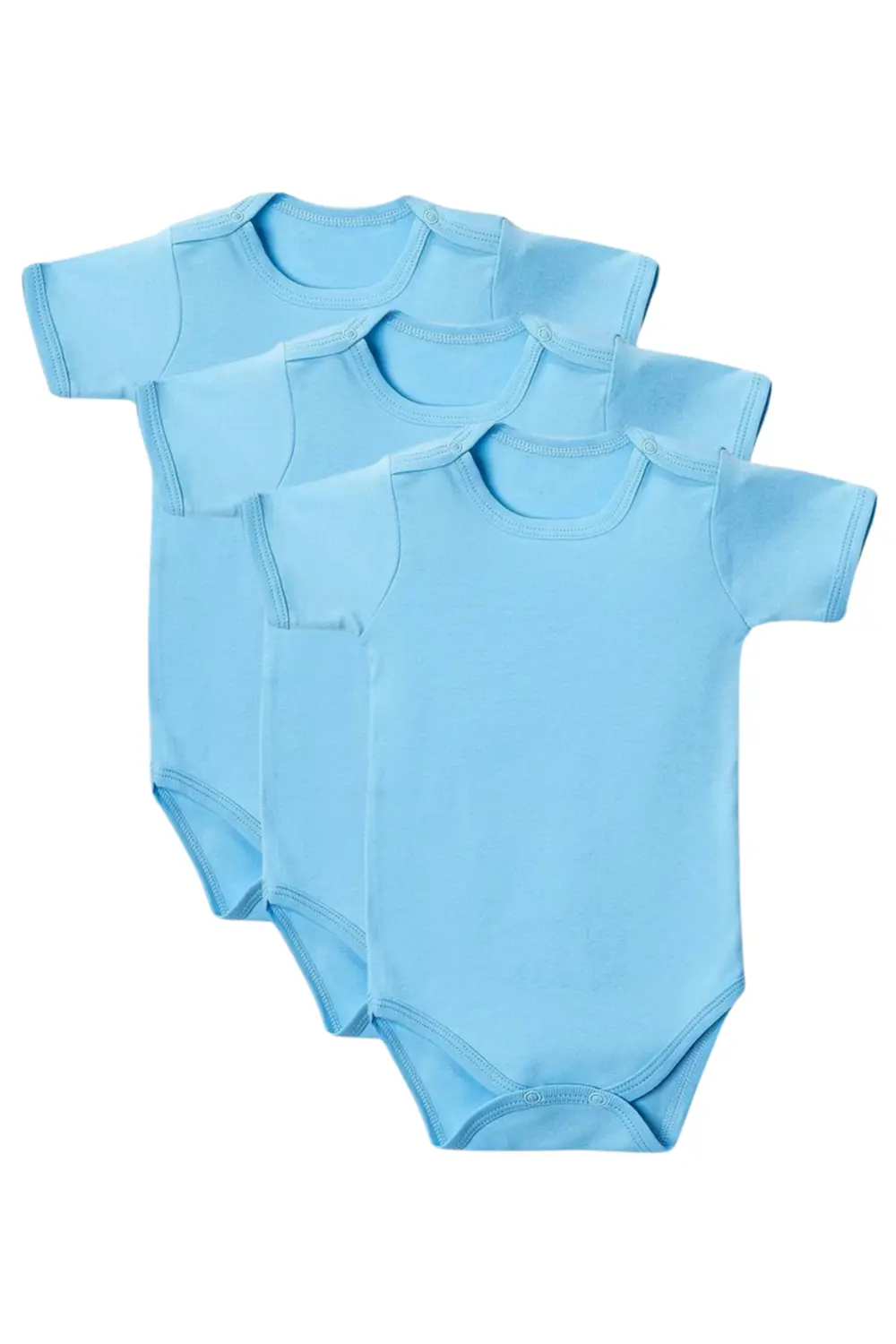 Mavi Yarım Kol Body Zıbın 7-12 YAŞ Çocuklar İçin (3 ADET) Alttan 