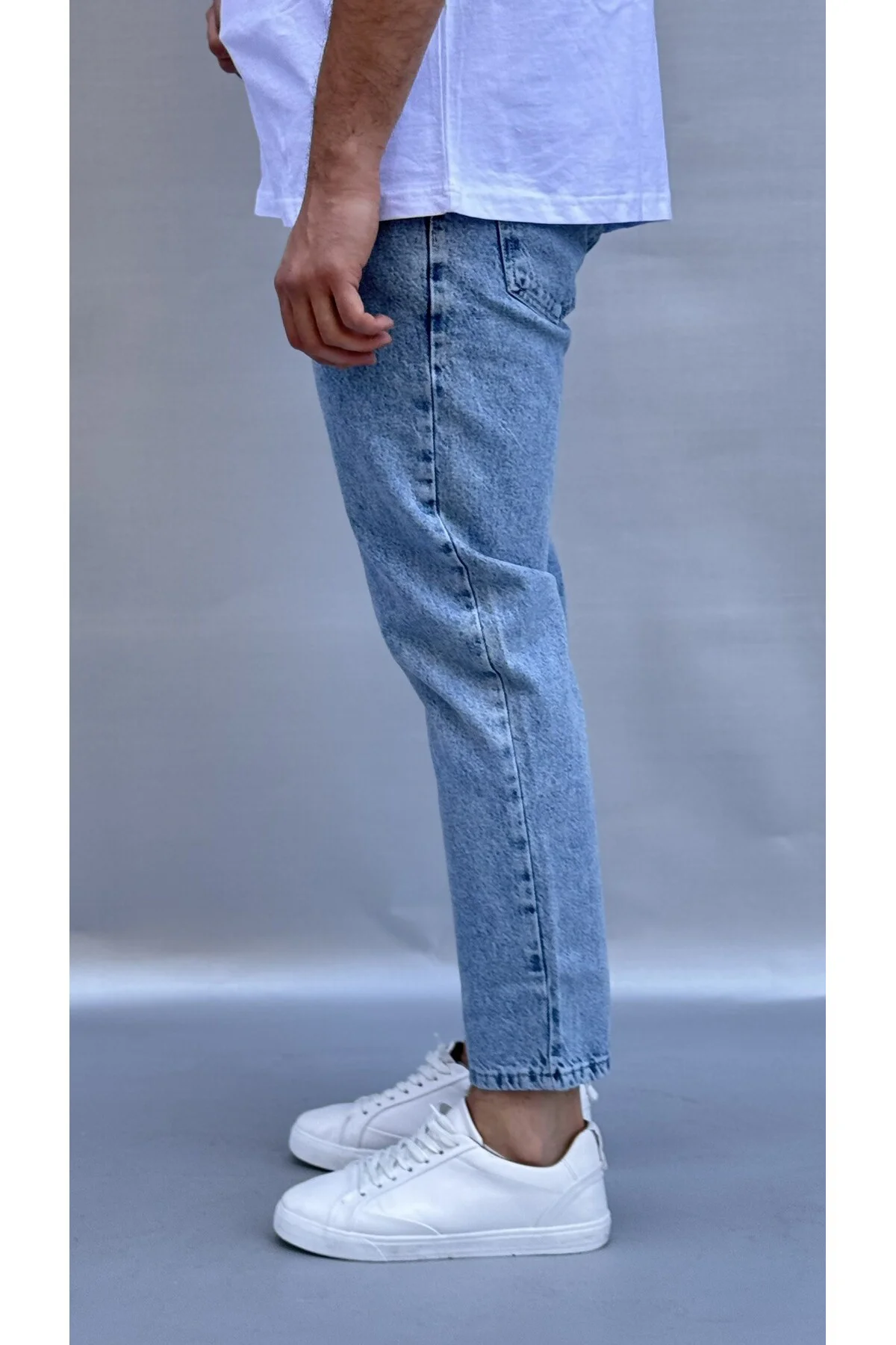 Mavi Yıkamalı Boyfriend Pantolon