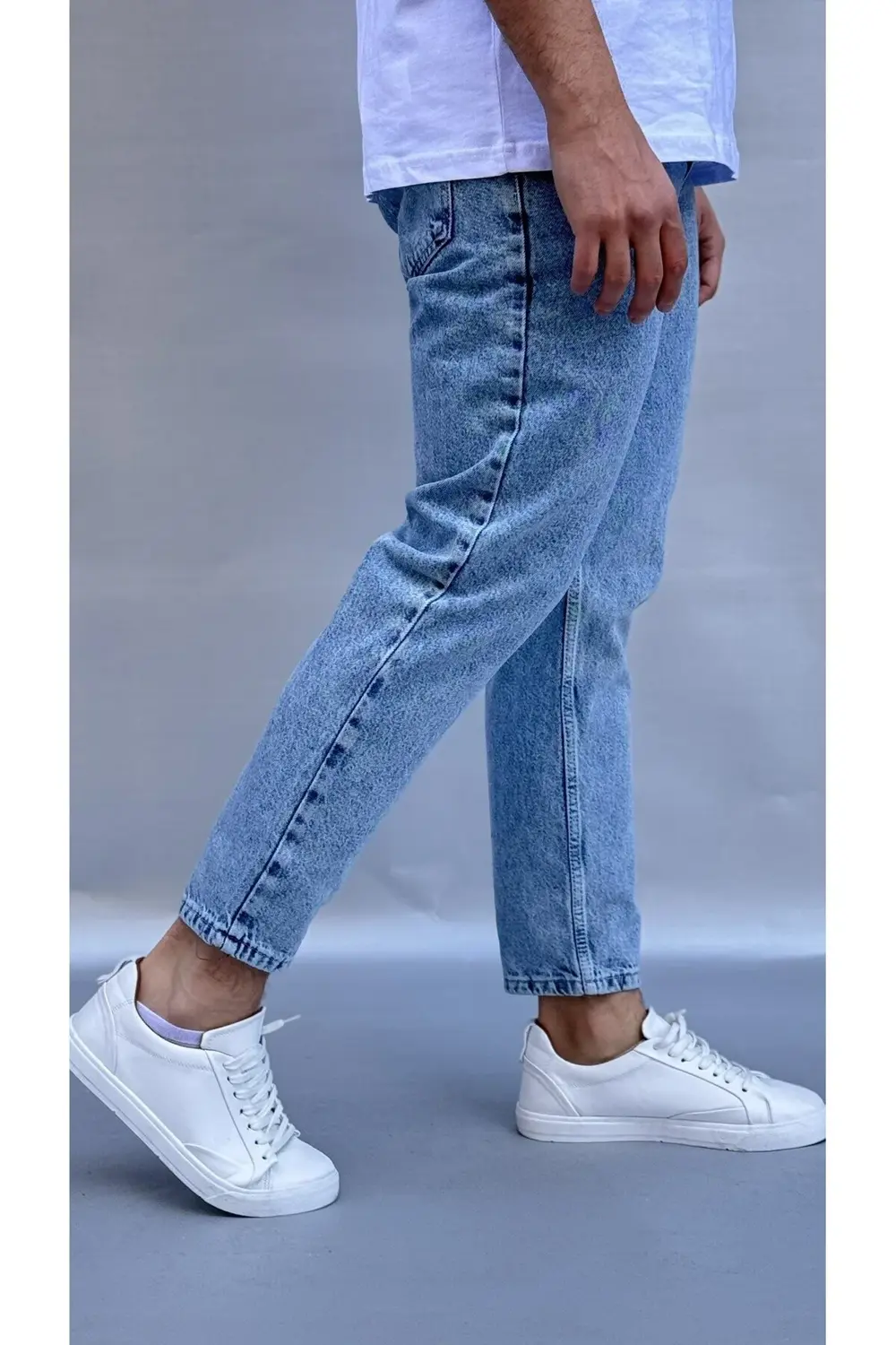 Mavi Yıkamalı Boyfriend Pantolon