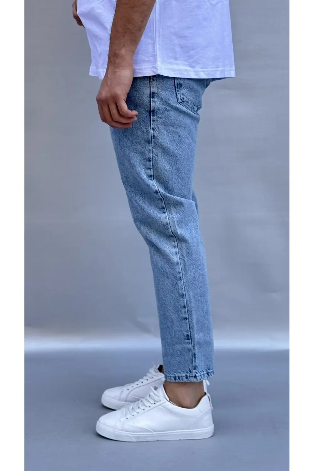 Mavi Yıkamalı Boyfriend Pantolon