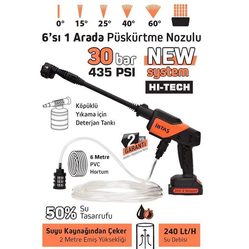 Max Extra  Mx5050 Akülü Oto Yıkama 30 Bar 20V