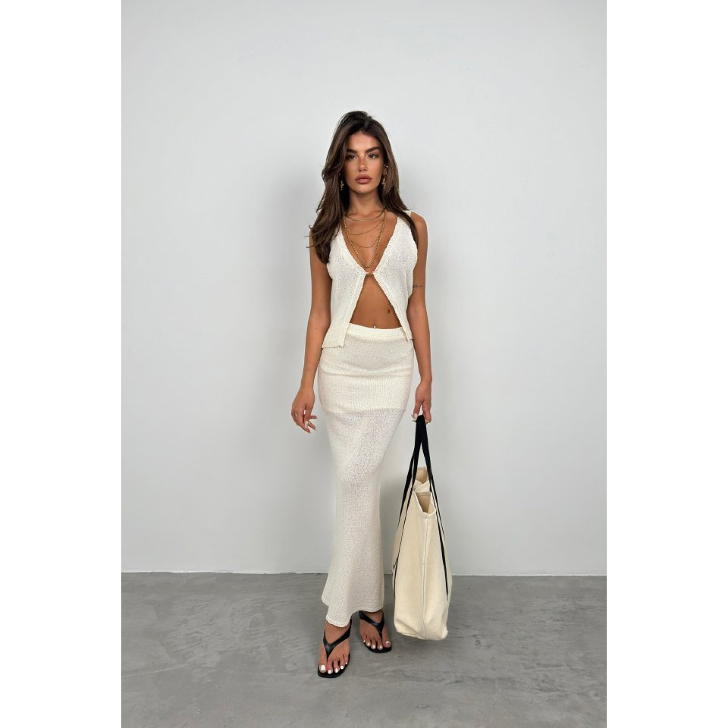 Maxi Boy Dokulu Etek Maxi Boy Dokulu Etek