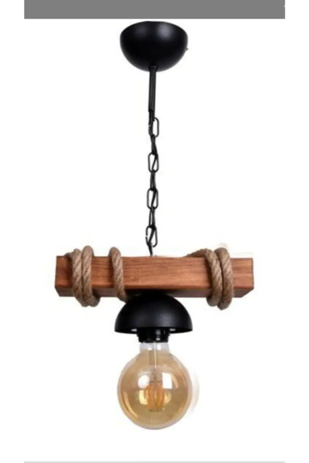 Sunika Maxiavm37 Rustik Halatlı Ahşap Avize