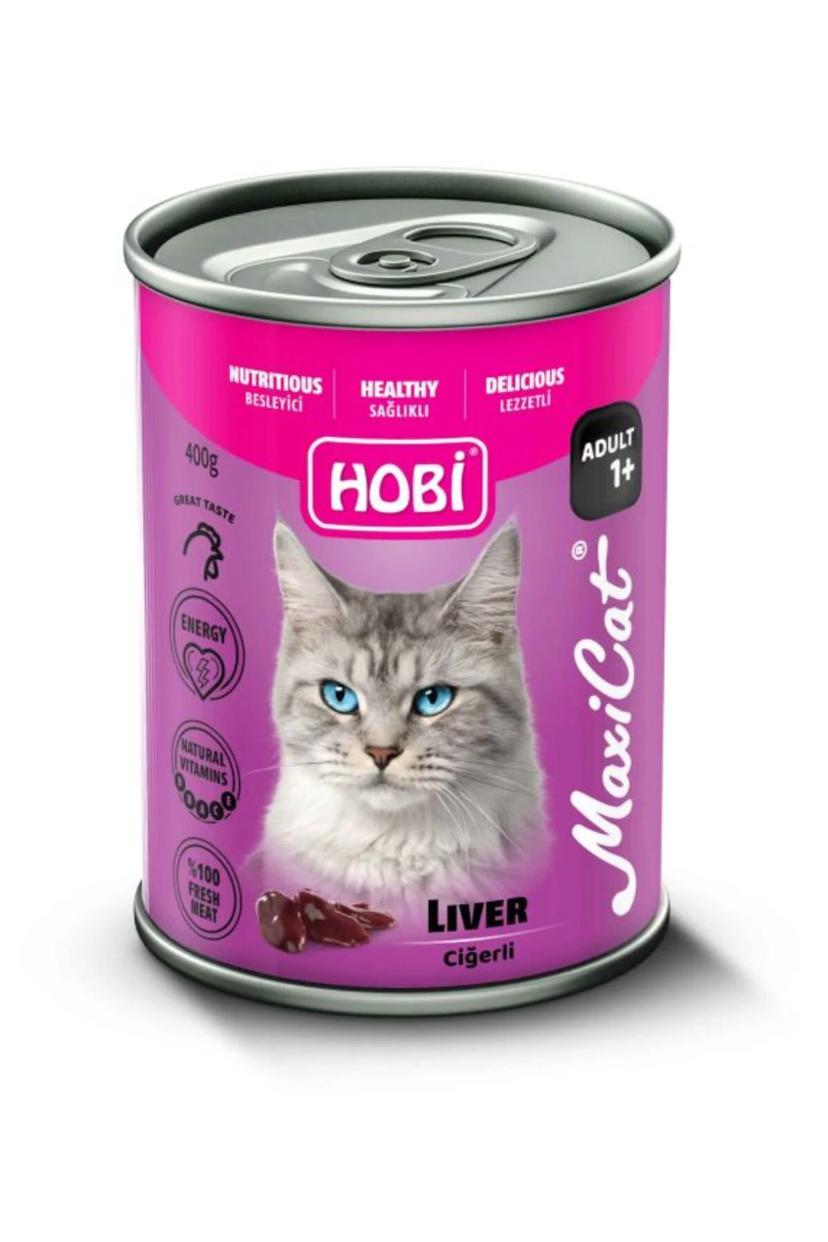 Maxicat Ciğerli Yetişkin Kedi Konservesi 400 Gr x 6 Adet - Taurin Destekli, Tam ve Dengeli Mama
