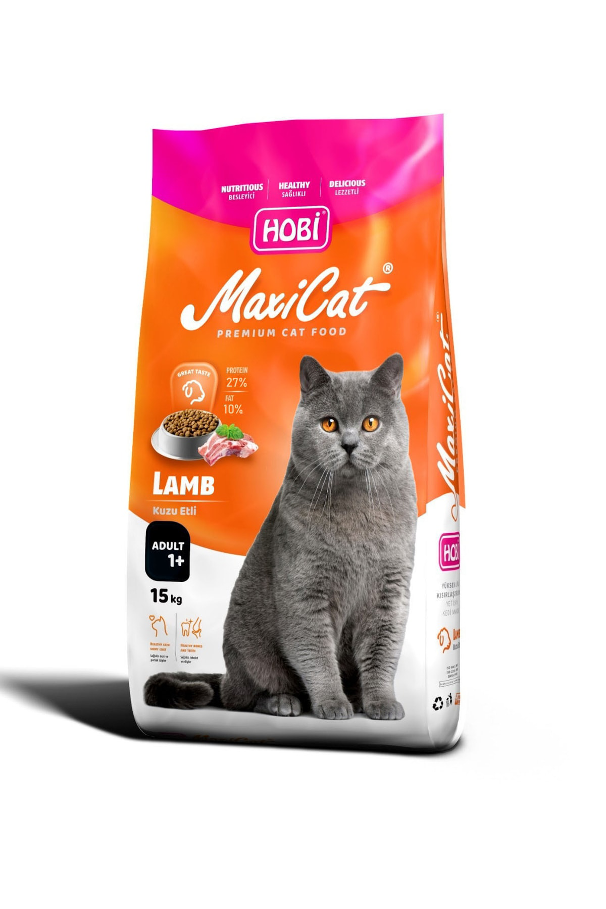 Hobi Maxicat Kuzu Etli Yetişkin Kedi Maması 15Kg