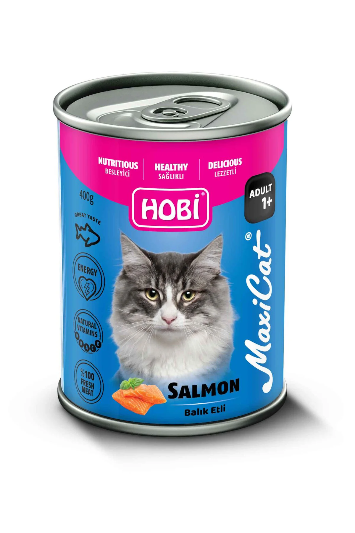 Maxicat Somonlu Yetişkin Kedi Konservesi 400 Gr x 6 Adet - Omega Destekli, Tam ve Dengeli Mama