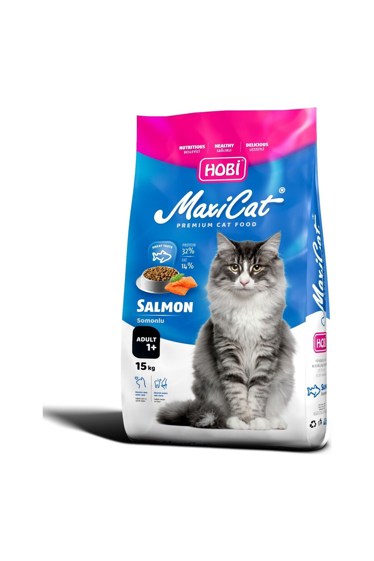 Hobi Maxicat Somonlu Yetişkin Kedi Maması 15Kg