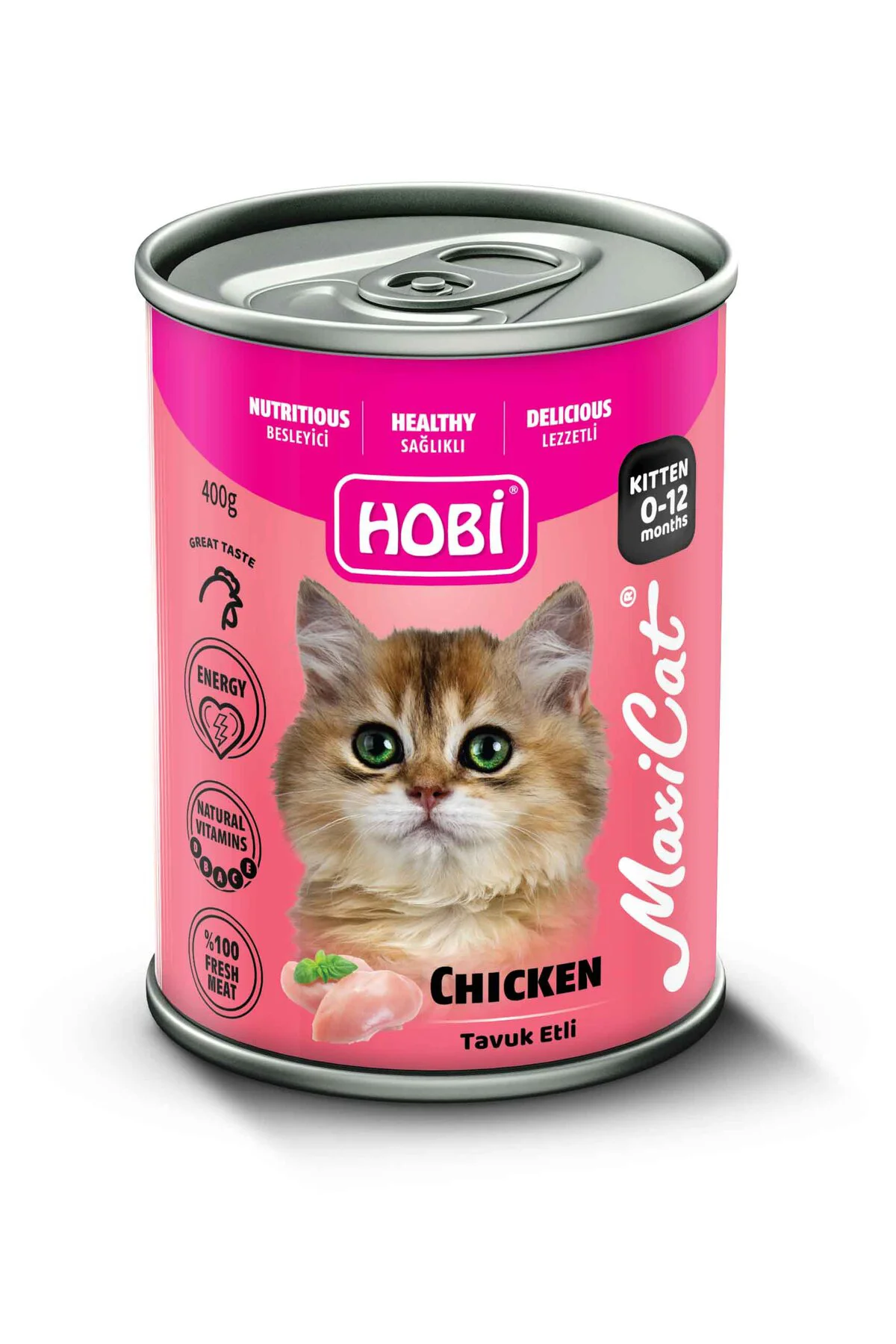 Maxicat Tavuklu Yavru Kedi Konservesi 400 Gr x 6 Adet - Vitamin D