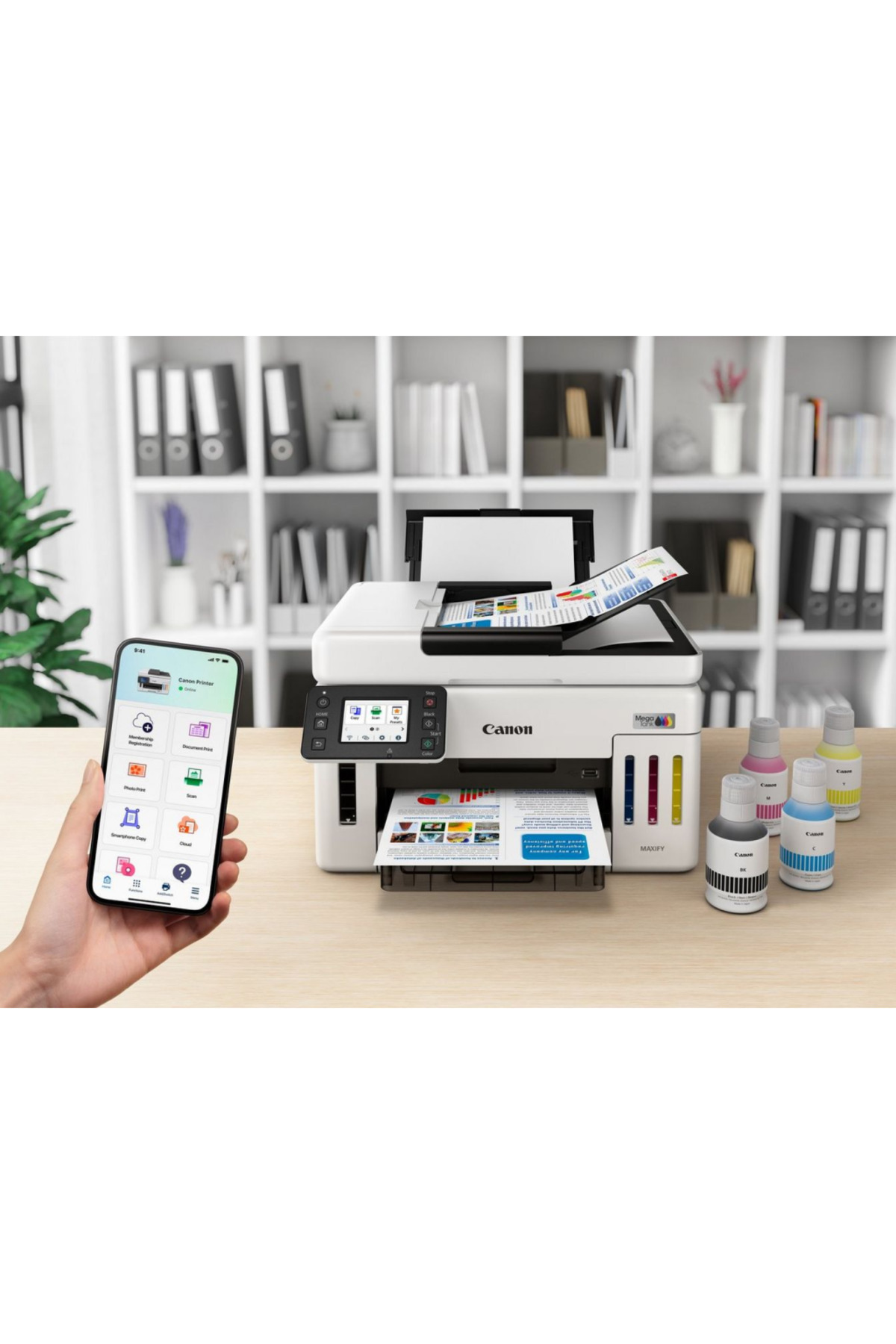 MAXIFY GX6140, RENKLİ, MÜREKKEP MEGA TANKLI, YAZICI, TARAYICI, Wİ