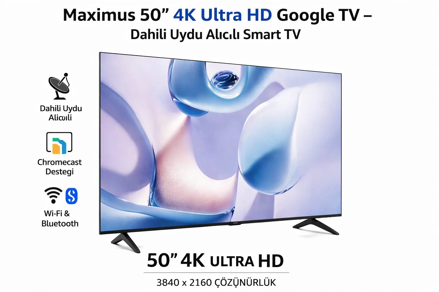 Maximus 50'' 127 Ekran Uha 50 M9P Uydu Alıcılı Google Tv Fiyatı, Yorumları ve Özellikleri