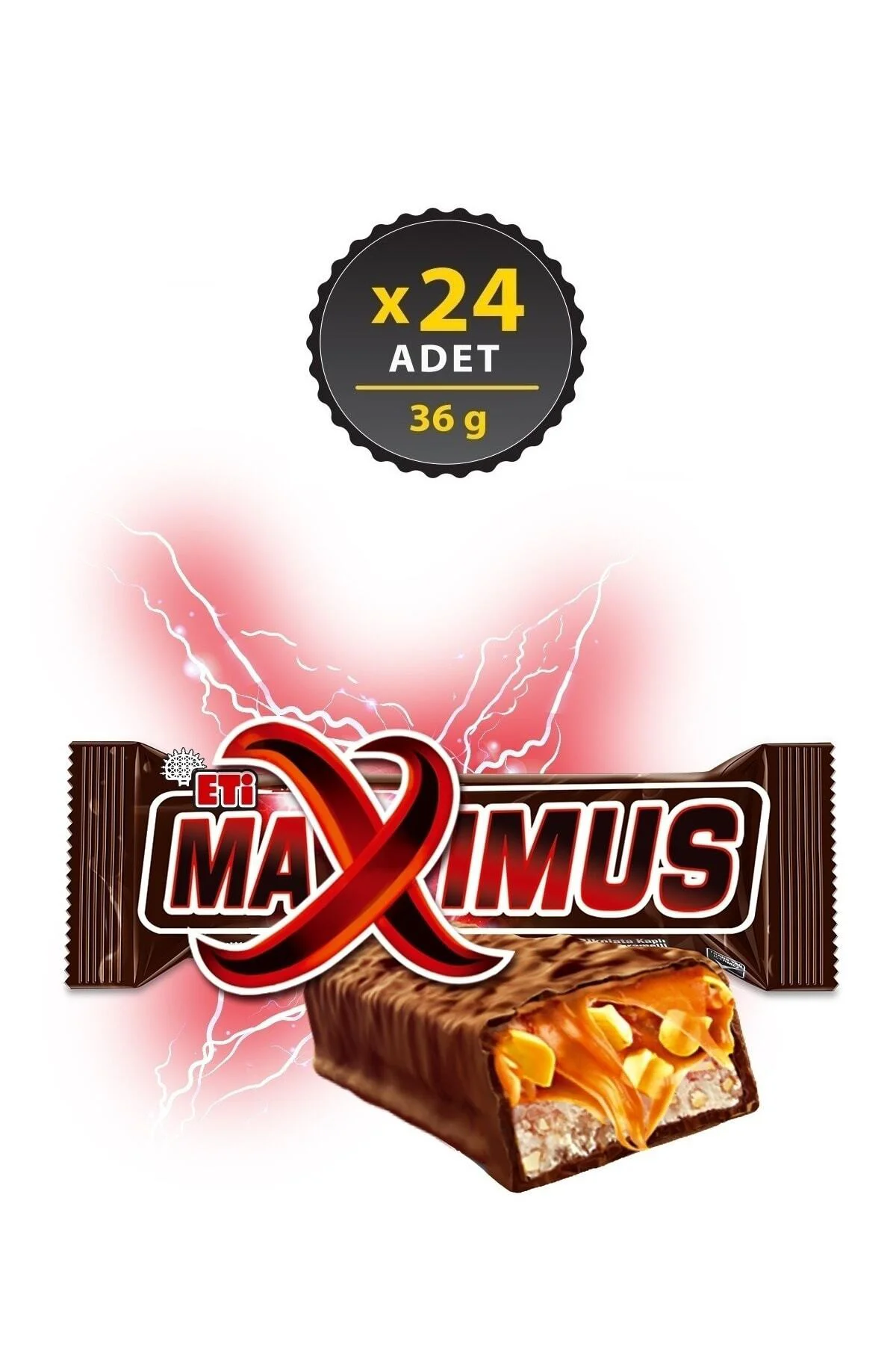 Maximus Sütlü Çikolata Kaplı Yer Fıstıklı Karamelli Nuga Bar 36 g