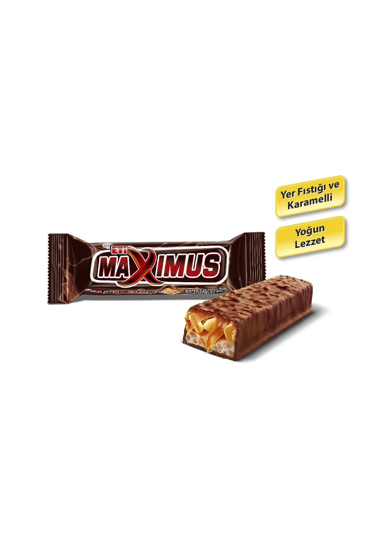 Maximus Sütlü Çikolata Kaplı Yer Fıstıklı Karamelli Nuga Bar 36 g
