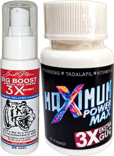 Maxsize 50ml Erkek Kremi + Max White 30lu Set | Katılık ve Ölçü Bakım