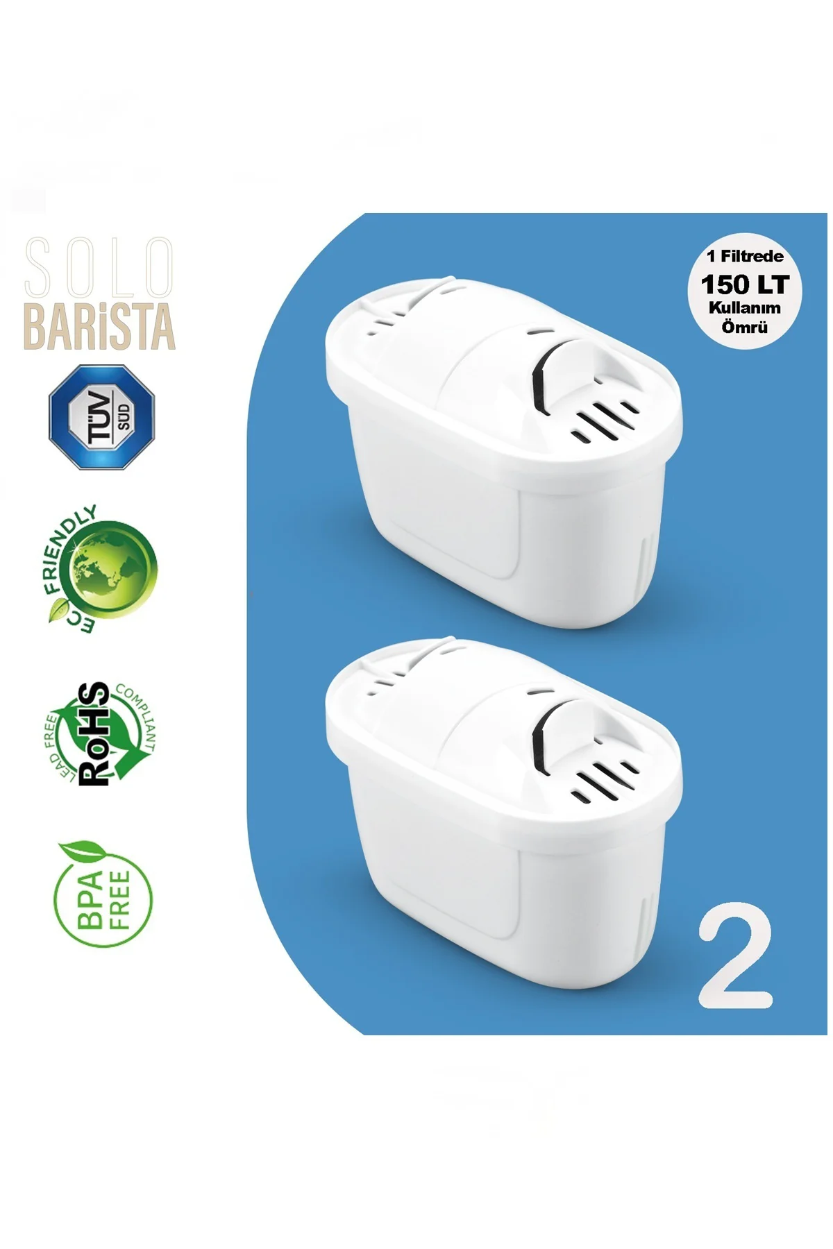 Maxtra+ Pro Uyumlu PurePro Su Arıtma Surahi Filtresi - 2 Adet