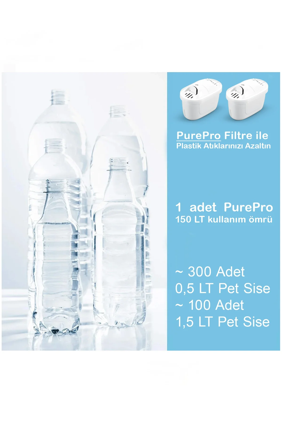 Maxtra+ Pro Uyumlu PurePro Su Arıtma Surahi Filtresi - 2 Adet