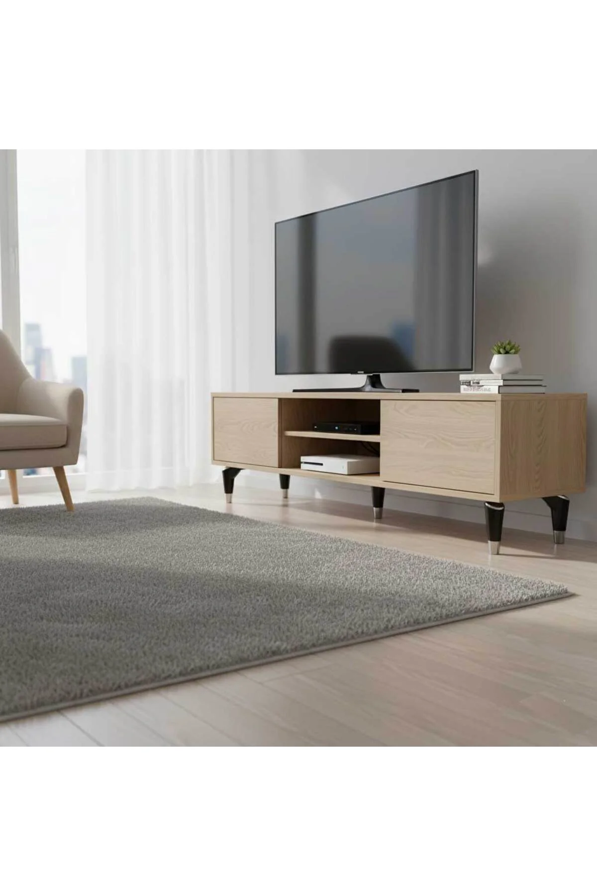 MAYA AYAK 15 CM SİYAH-KROM Mobilya Kanepe Sehpa Tv Ünitesi Koltuk