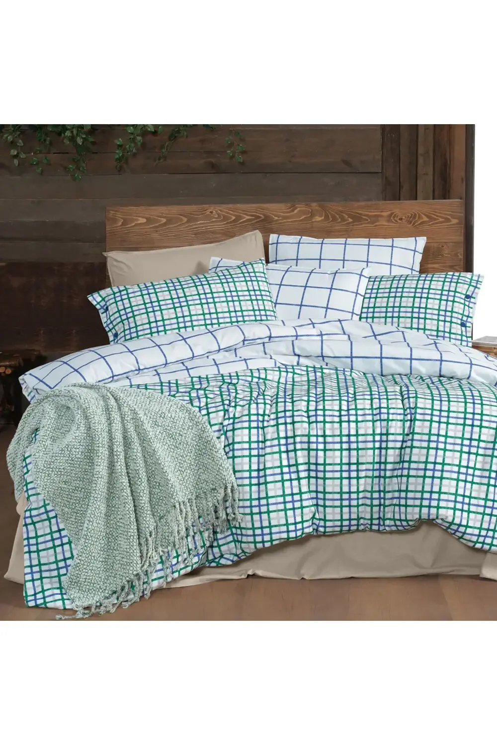 Mayon King Size (Battal Boy) %100 Pamuk Flanel (Pazen) Nevresim T