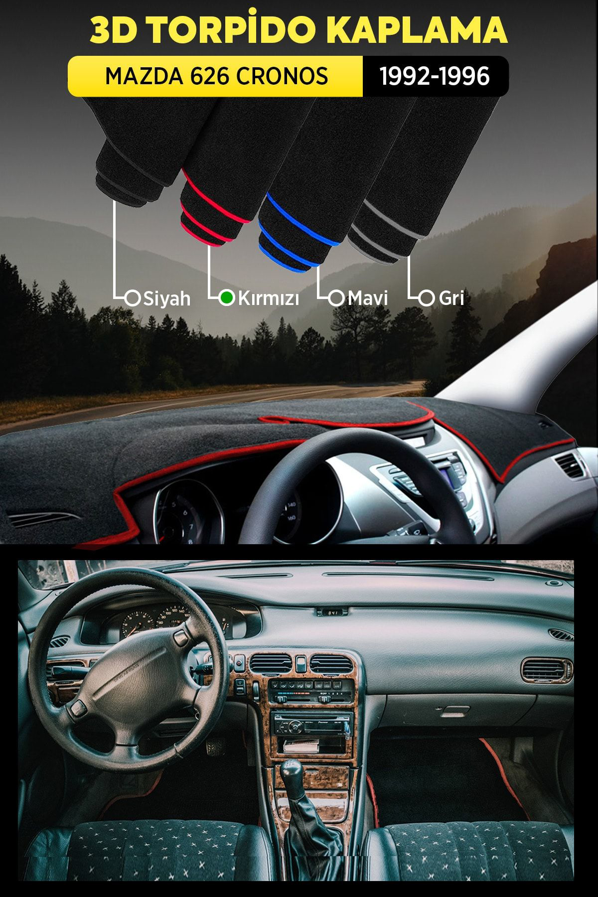 Mazda 626 Cronos (1992-1996) 3d Torpido Koruma Kılıfı - Ön Göğüs 