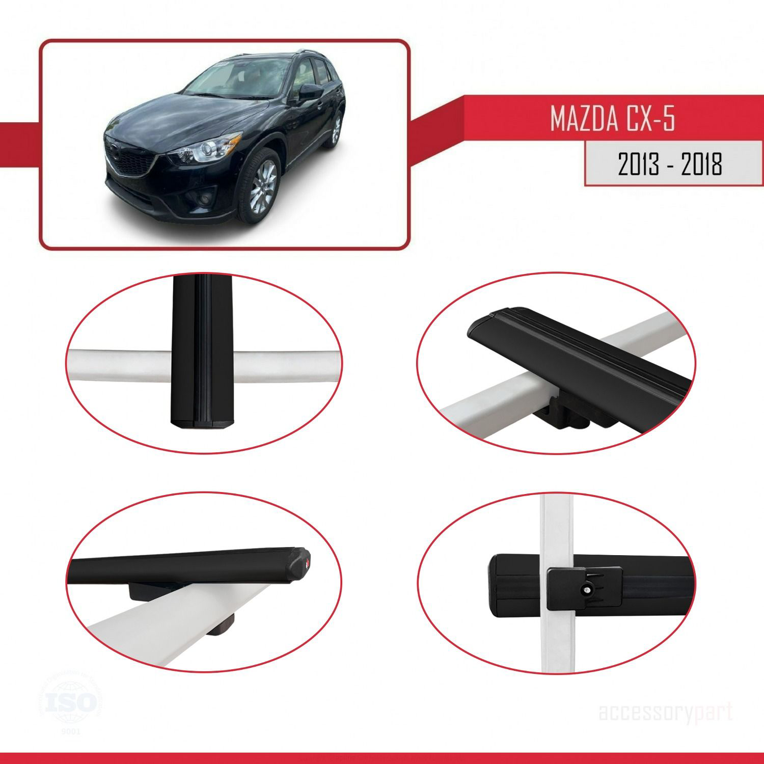 Mazda CX-5 2013-2018 Arası ile uyumlu Basic Model Ara Atkı Tavan 