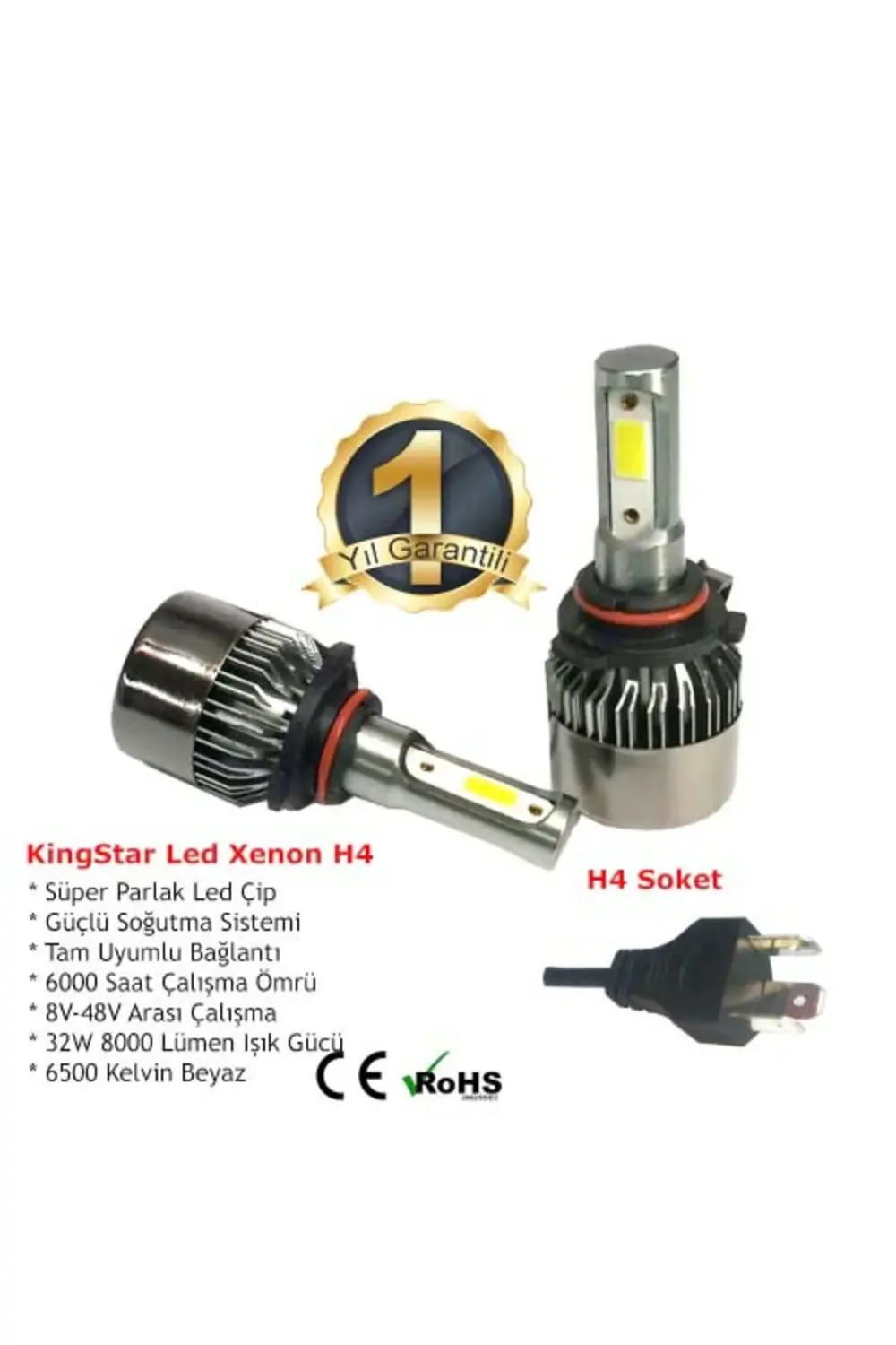 Mazda MX-5 1993 Far H4 Beyaz Led Xenon Şimşek Etkili 8000 Lümen