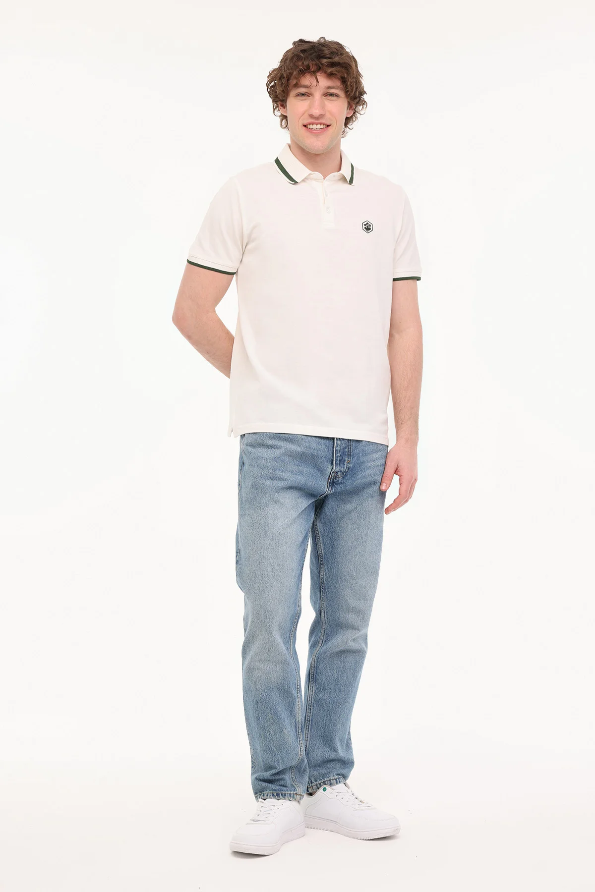 MB BTS203 POLO TSH 5FX Beyaz Erkek Kısa Kol T-Shirt