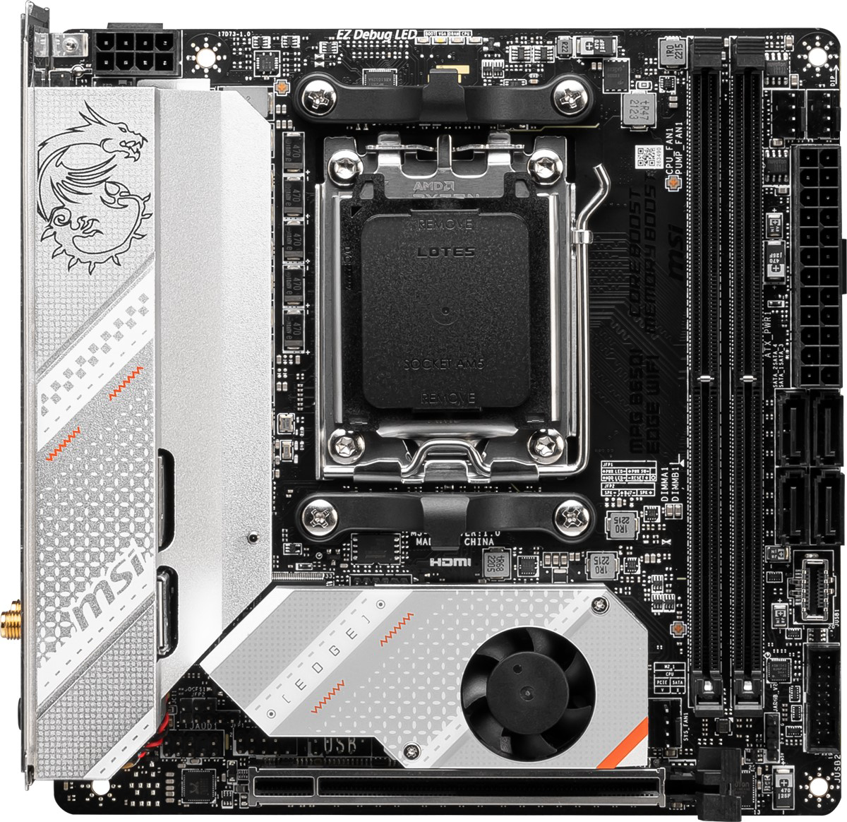 Msi Mb Mpg B650i Edge Wifi Am5 Ddr5 7200Mhz(Oc) Hdmi M.2 Usb3.2 2.5G