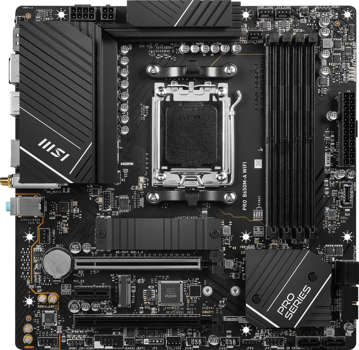 MB PRO B650M-A WIFI AM5 DDR5 6400MHZ (OC) HDMI DP M.2 USB3.2 2.5G LAN WIFI 6E mATX Fiyatı, Yorumları ve Özellikleri