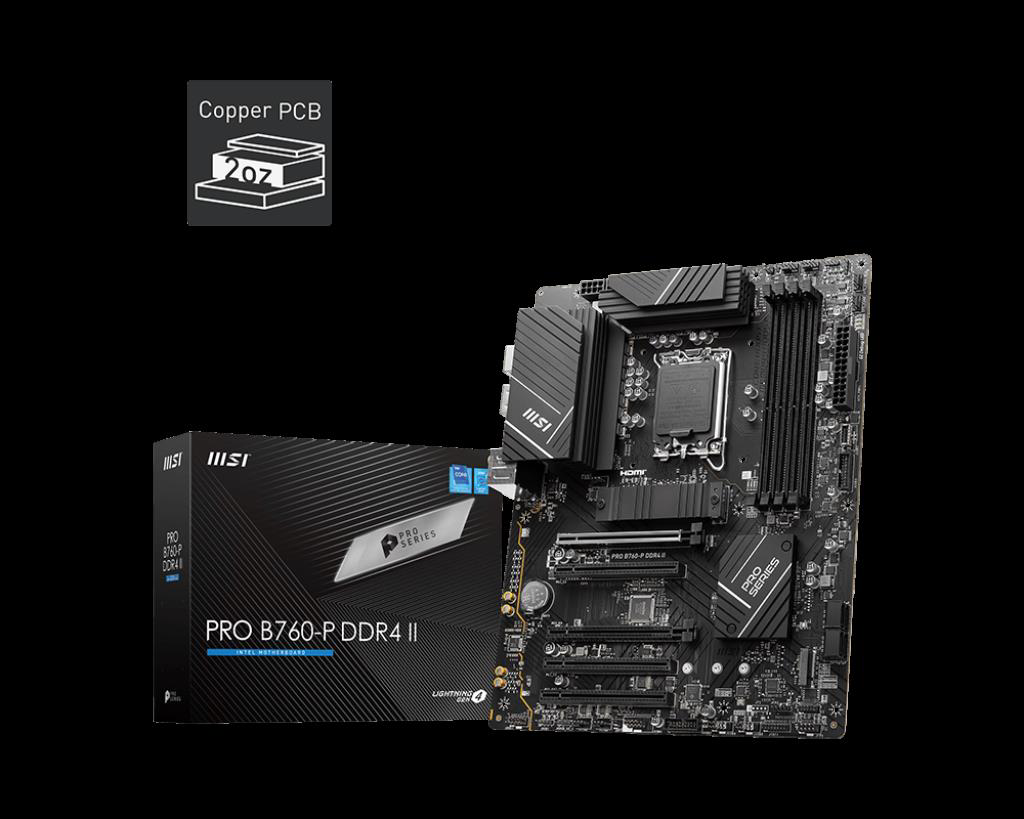 Msi Mb Pro B760-P Ddr4 İi Soket 1700 Ddr4 5333(Oc) Pci-E ,M.2 Usb3.2