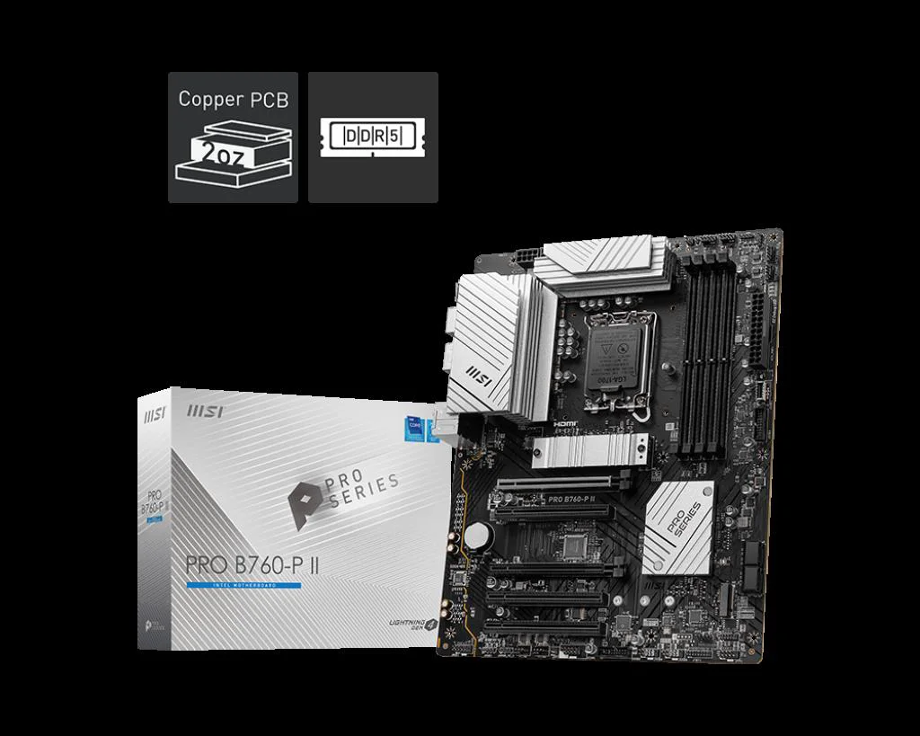 MB PRO B760-P II SOKET 1700 DDR5 7000(OC) PCI-E ,M.2 USB3.2 HDMI,DP 1x 2.5G LAN ATX Fiyatı, Yorumları ve Özellikleri