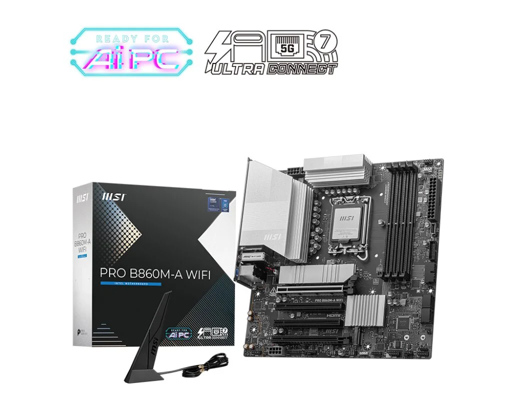 MB PRO B860M-A WIFI SOKET 1851 DDR5 8600MHZ(OC) 3xM.2 1x TB4 HDMI DISPLAY 5G LAN WIFI 7 mATX Fiyatı, Yorumları ve Özellikleri