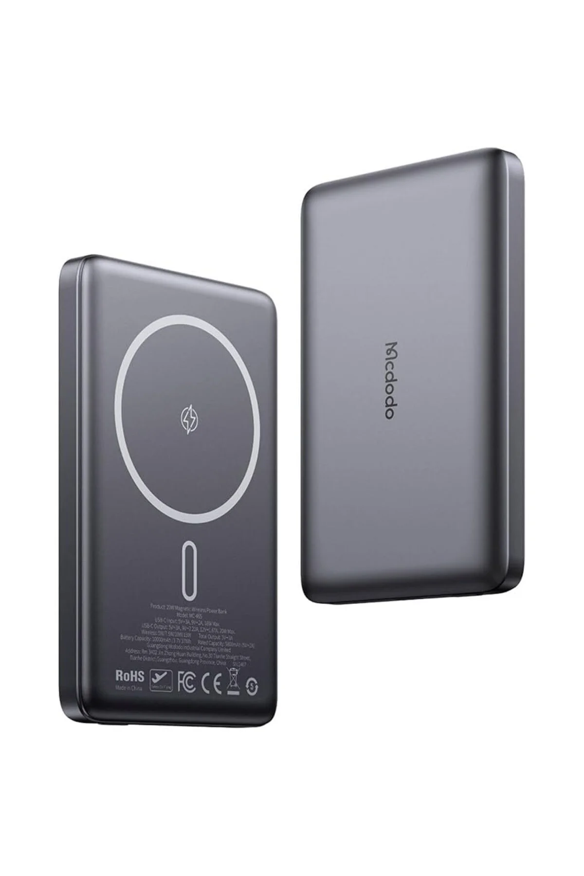 MC-4651 10000mAh 20W Metal Ultra İnce Manyetik Kablosuz Powerbank