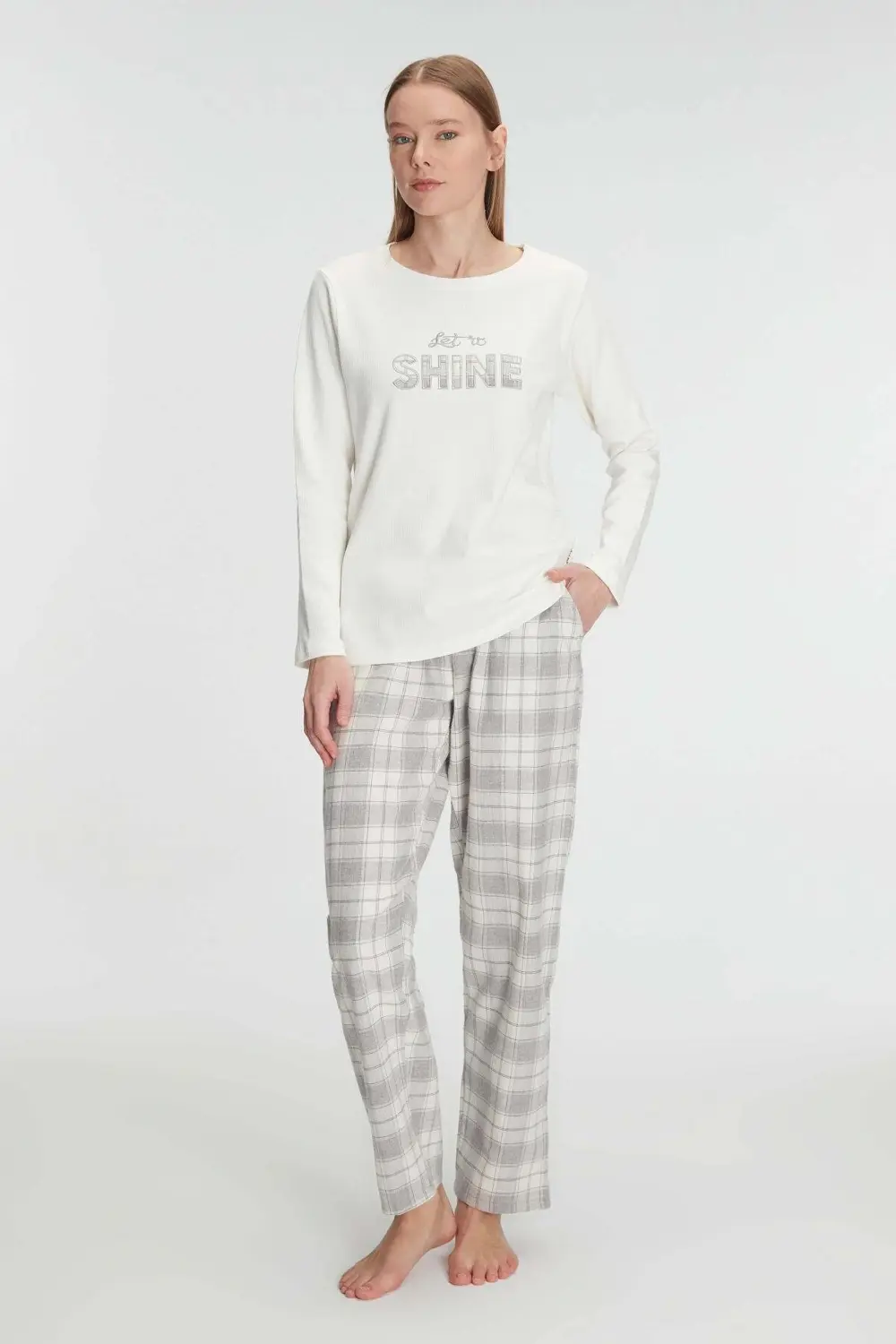 MDB Anıl Uzun Kol Pamuklu Kışlık Pijama Takımı