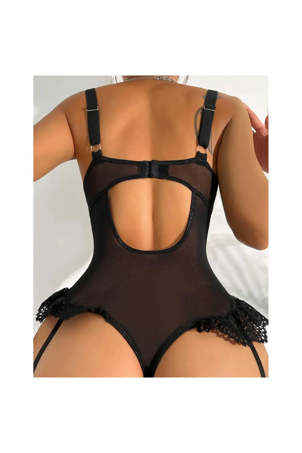 MDB MdbShop Özel Tasarım Siyah Dantelli Fantezi Jartiyer Takımı