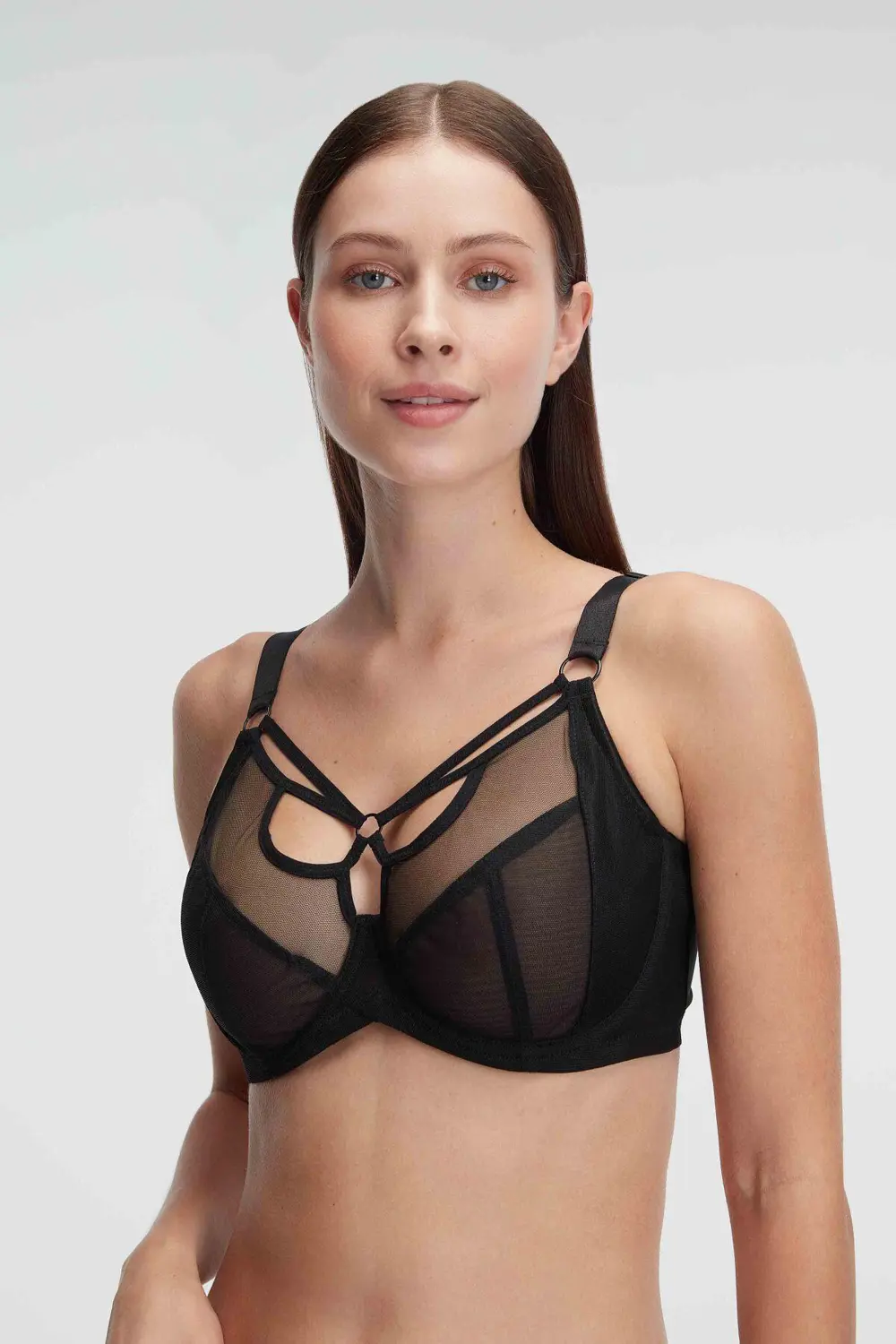 MDB MdbShop Tüllü Balenli Desteksiz Dolgusuz Yaka Detaylı Toparla