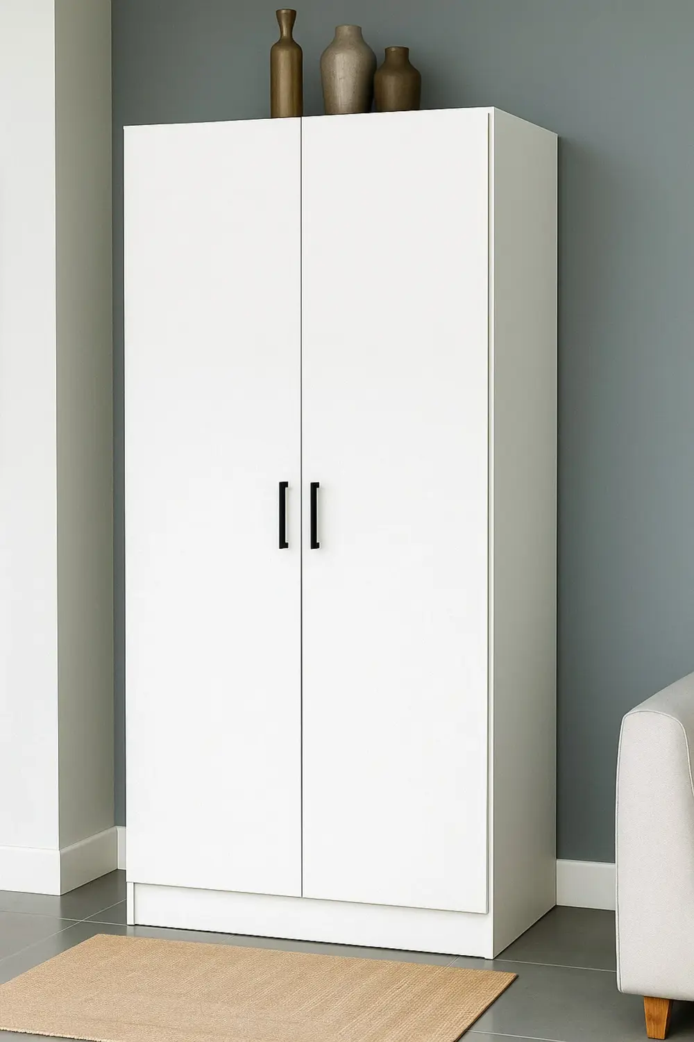 Mdf 2 Kapaklı Yüklük Dolap | 180×90×50 Cm | Beyaz – Çok Amaçlı Ga