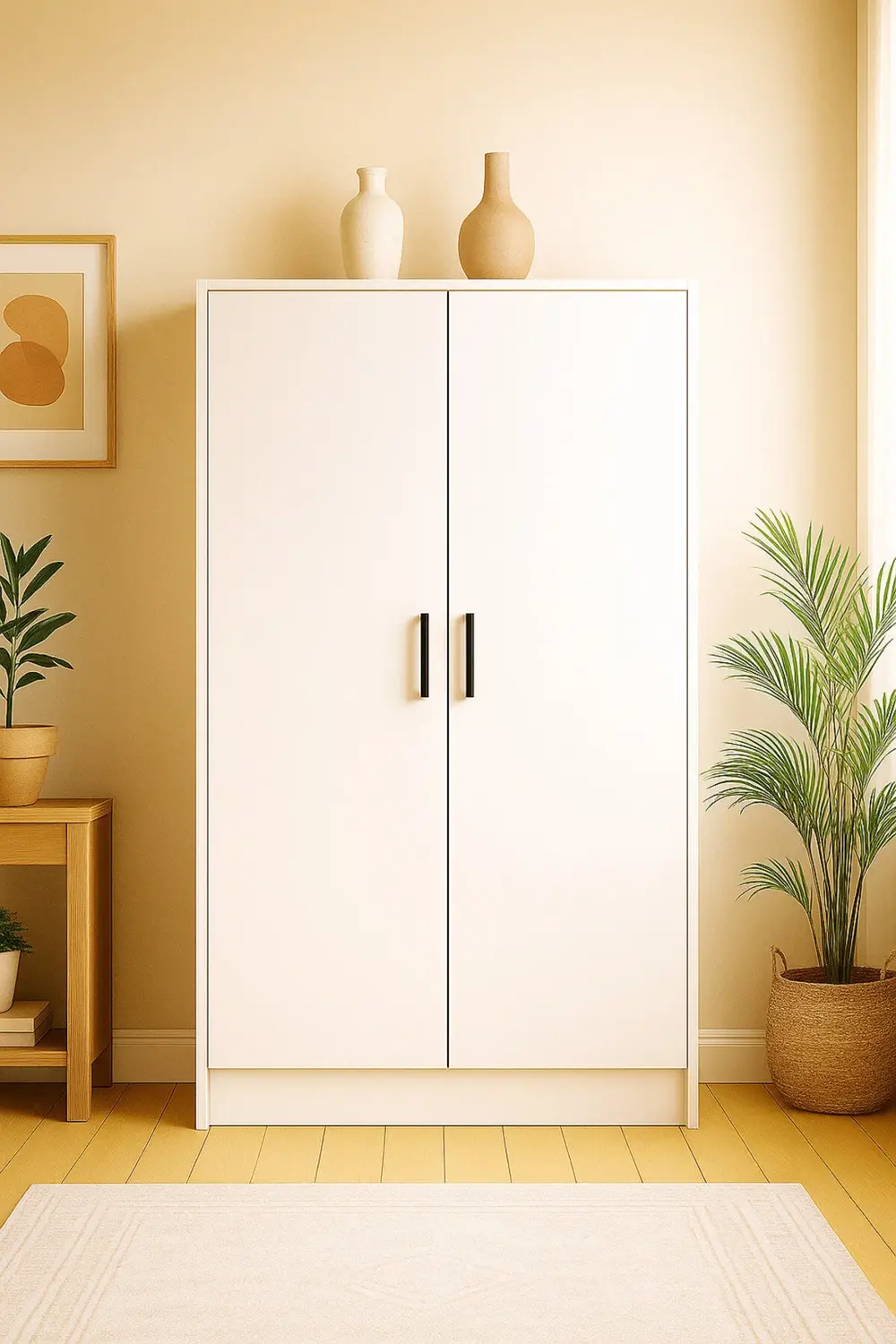 Tasarım Mdf 2 Kapaklı Yüklük Dolap | 180×90×50 Cm | Beyaz – Çok Amaçlı Ga