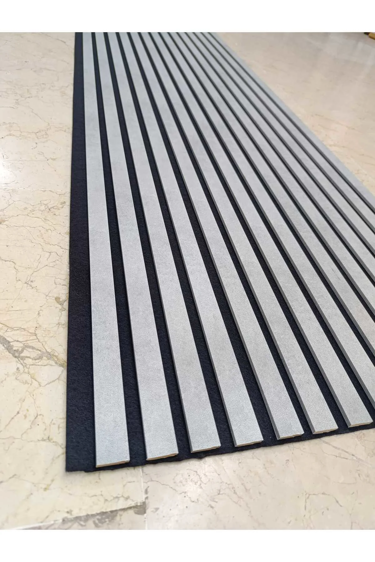 Mdf Ahşap Akustik Duvar Paneli 60x280 cm -Açık Taş Gri rengi