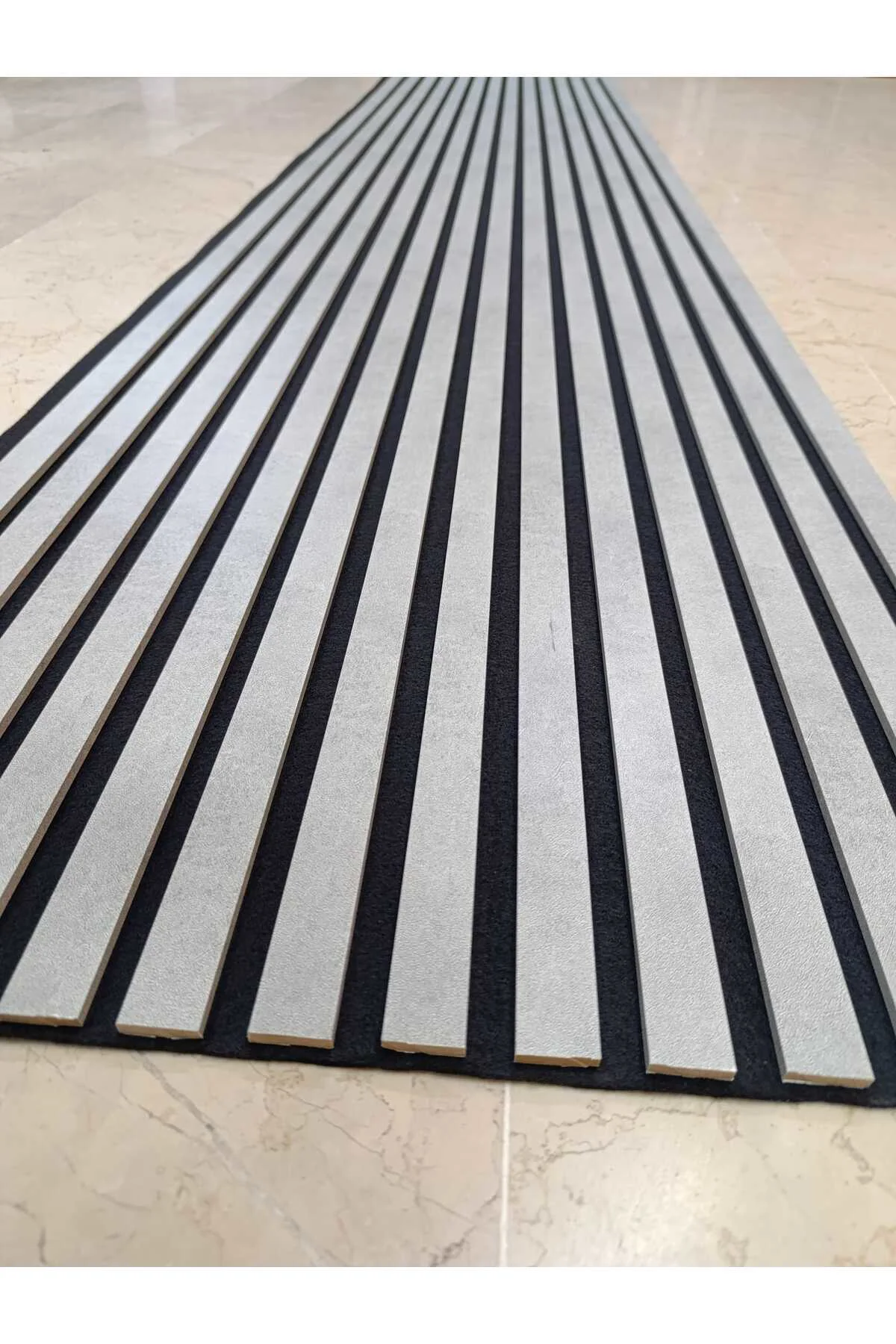 Mdf Ahşap Akustik Duvar Paneli 60x280 cm -Açık Taş Gri rengi
