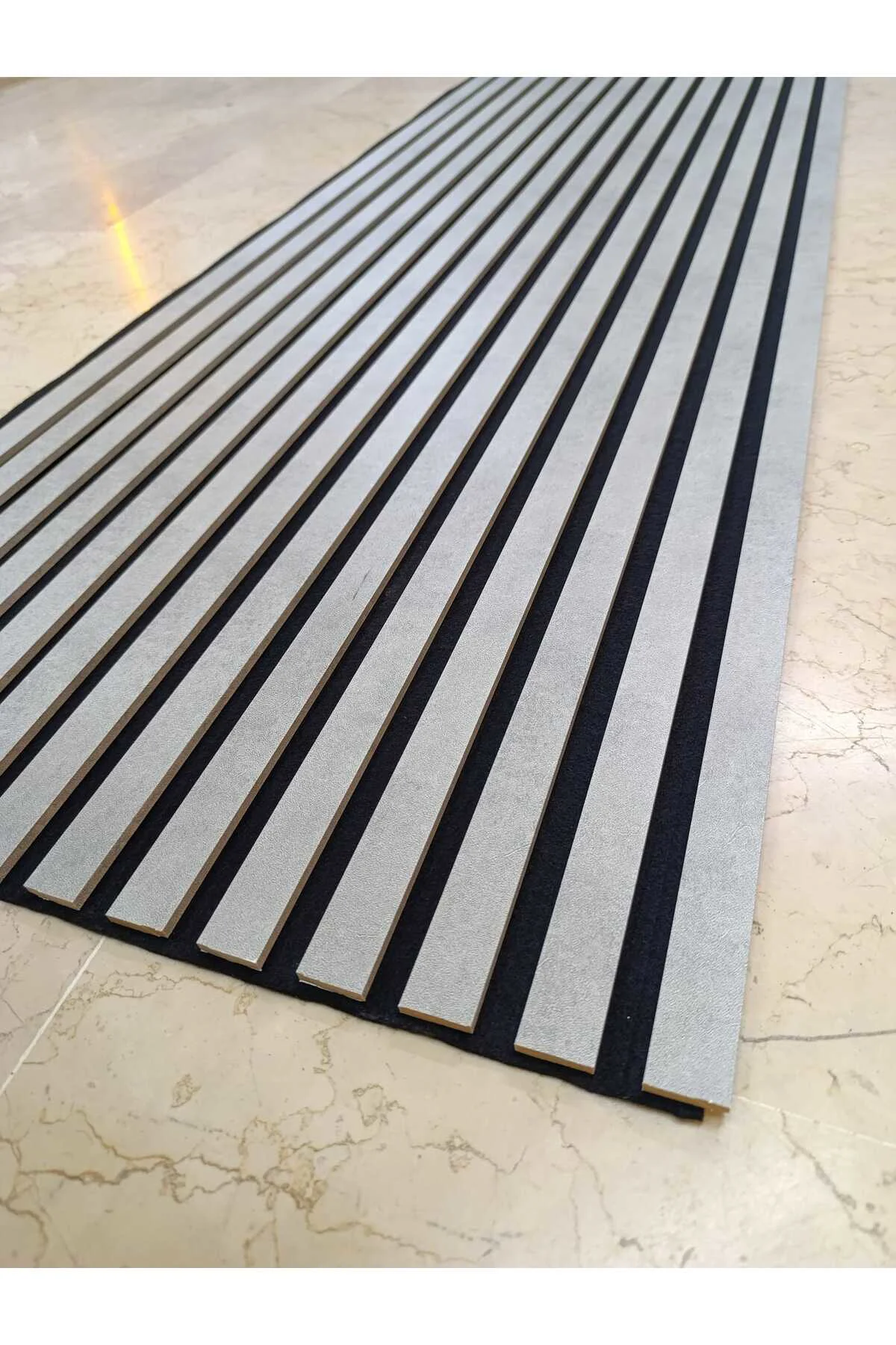 Mdf Ahşap Akustik Duvar Paneli 60x280 cm -Açık Taş Gri rengi